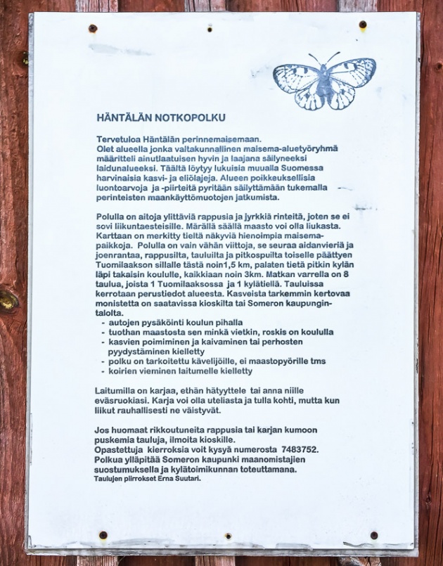 Häntälän notkot luontopolku Somero luonnonsuojelualue Rekijoki